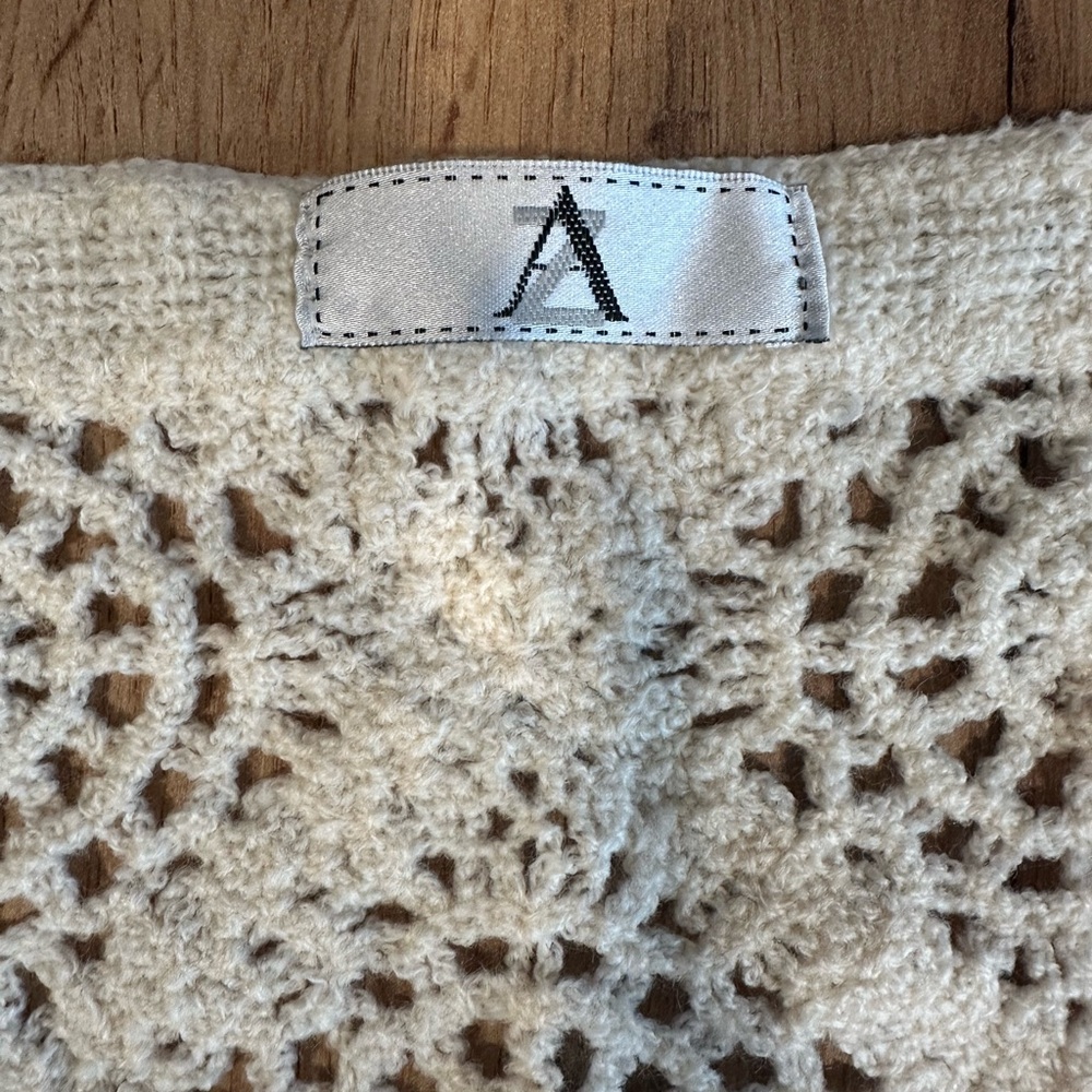 Pink and Cream Crochet Women's Sweater - Picture 2 of 4